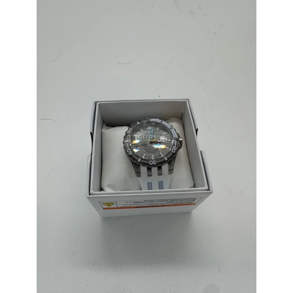 Invicta Subaqua Quartz Mens Watch Translucent Grey Case White Silicone Strap NEW